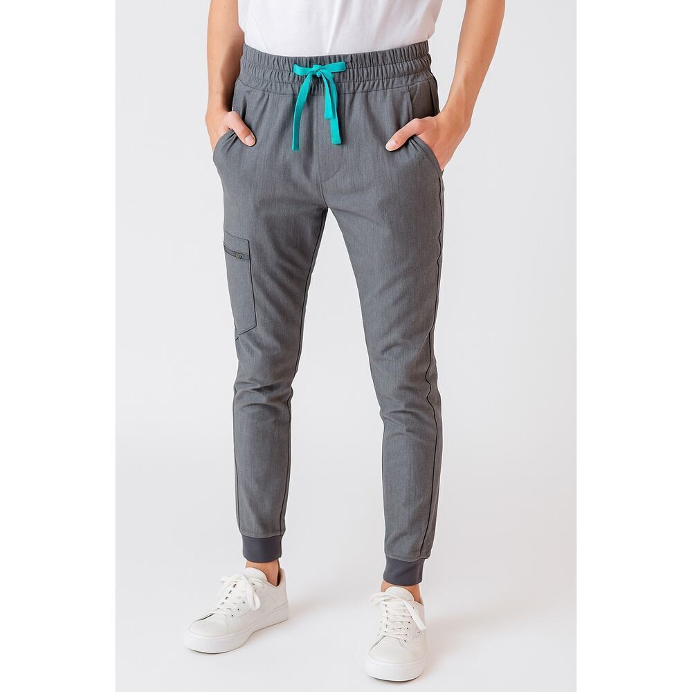 FIGS Zamora High Waisted Scrub Pants Jogger Heather Grey Petite Size XS NEW